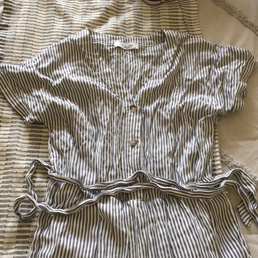 Carly Jean Striped Jumpsuit M